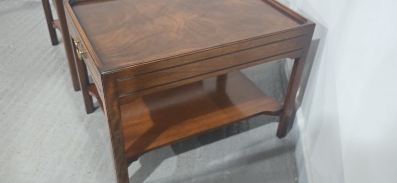 Pair Solid Mahogany Lamp End Tables - Image 6