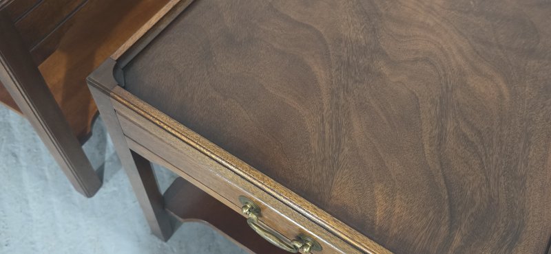 Pair Solid Mahogany Lamp End Tables - Image 7