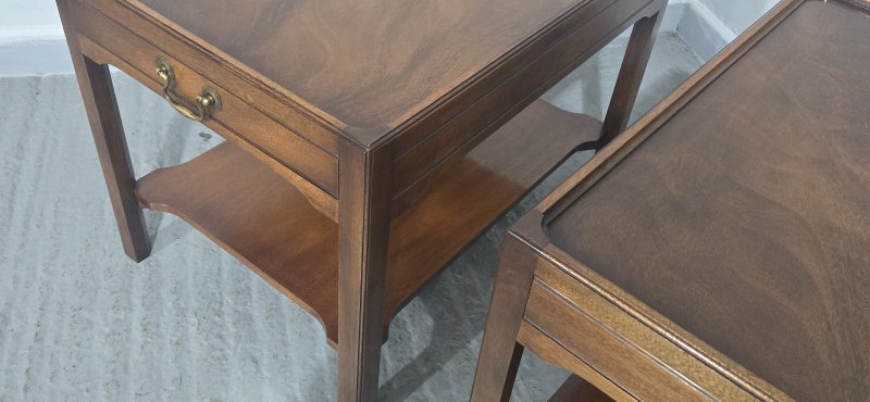 Pair Solid Mahogany Lamp End Tables - Image 13