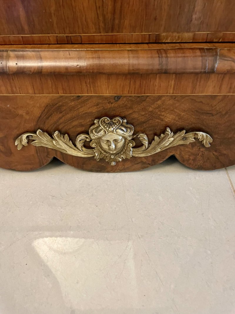 Antique Victorian Burr Walnut Ormolu Mounted Credenza Cabinet Sideboard - Image 15