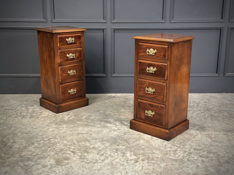 Pair of Edwardian Mahogany & Rosewood Bedside Chests - Image 2