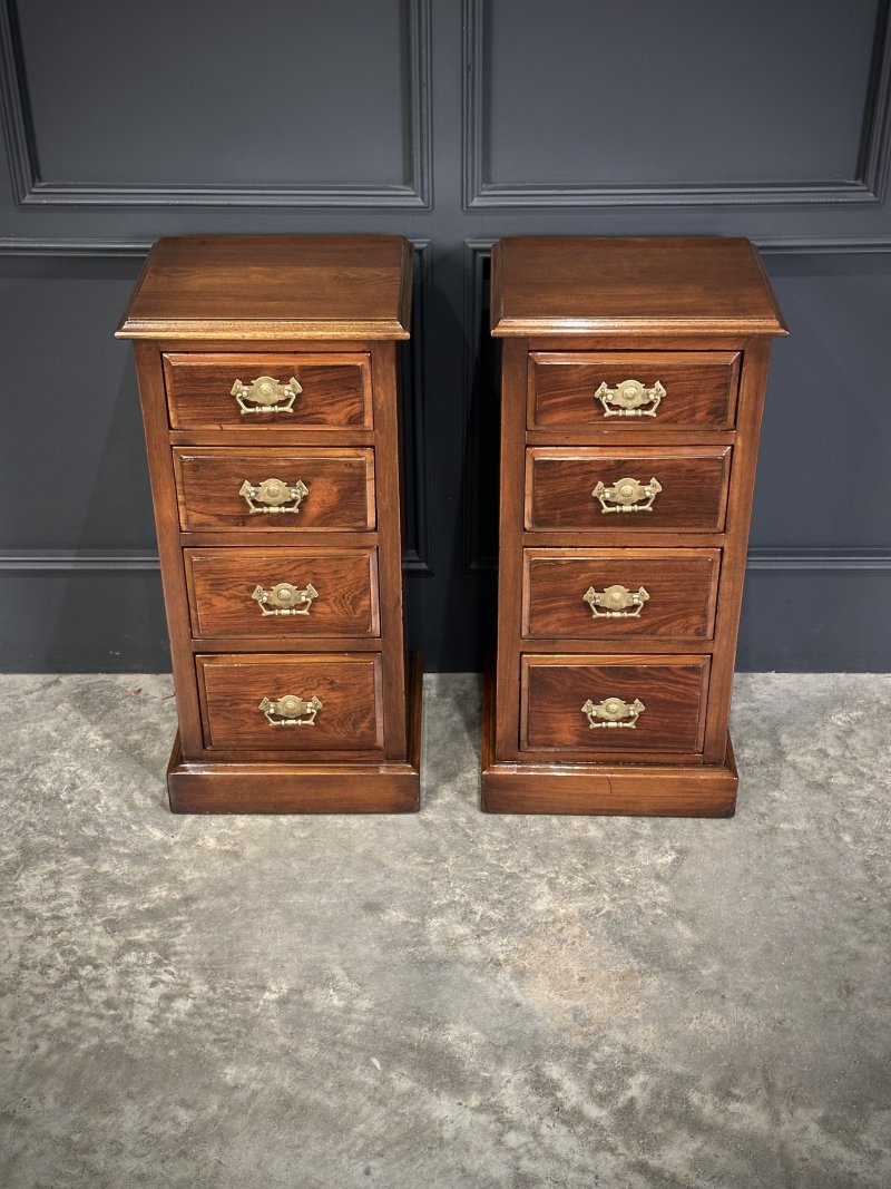Pair of Edwardian Mahogany & Rosewood Bedside Chests - Image 3