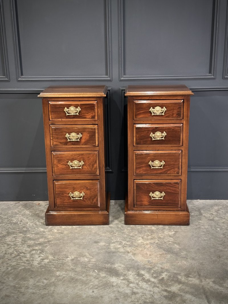 Pair of Edwardian Mahogany & Rosewood Bedside Chests - Image 7