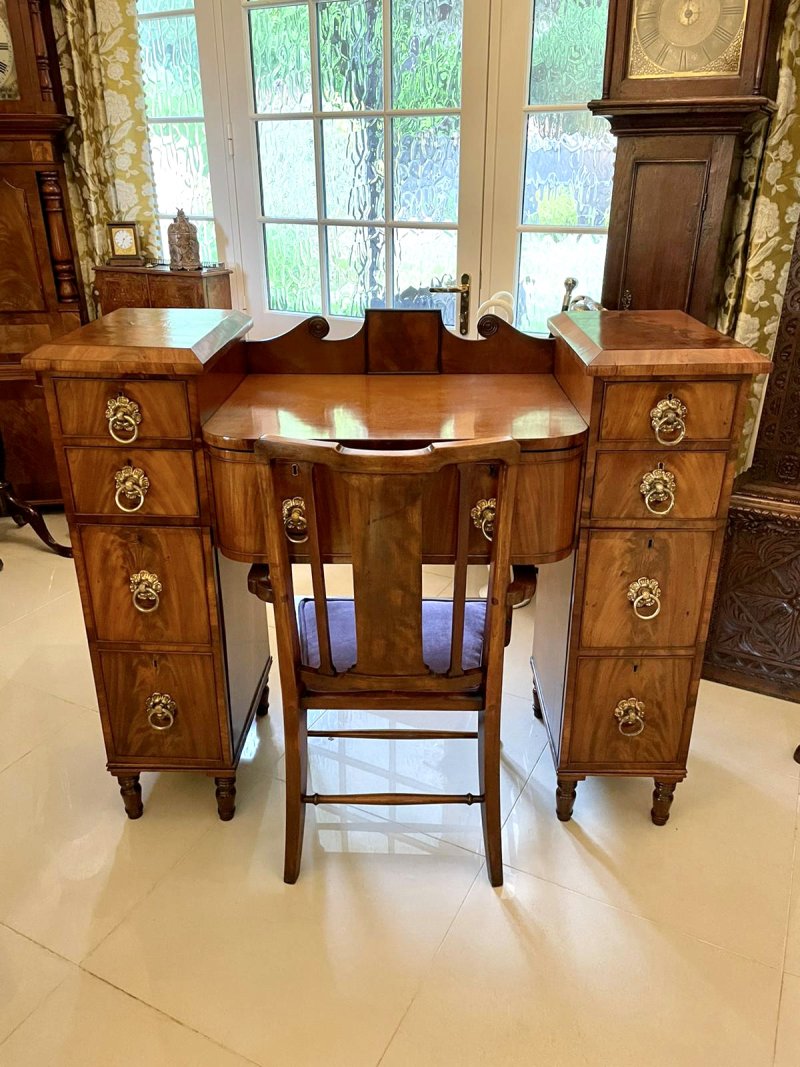 Rare Antique Regency Mahogany Secretaire Sideboard Writing Desk - Image 6