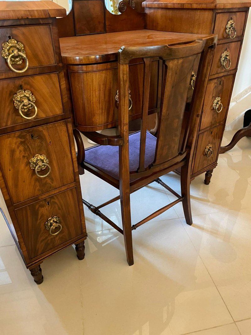 Rare Antique Regency Mahogany Secretaire Sideboard Writing Desk - Image 9