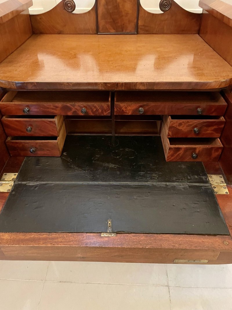 Rare Antique Regency Mahogany Secretaire Sideboard Writing Desk - Image 17