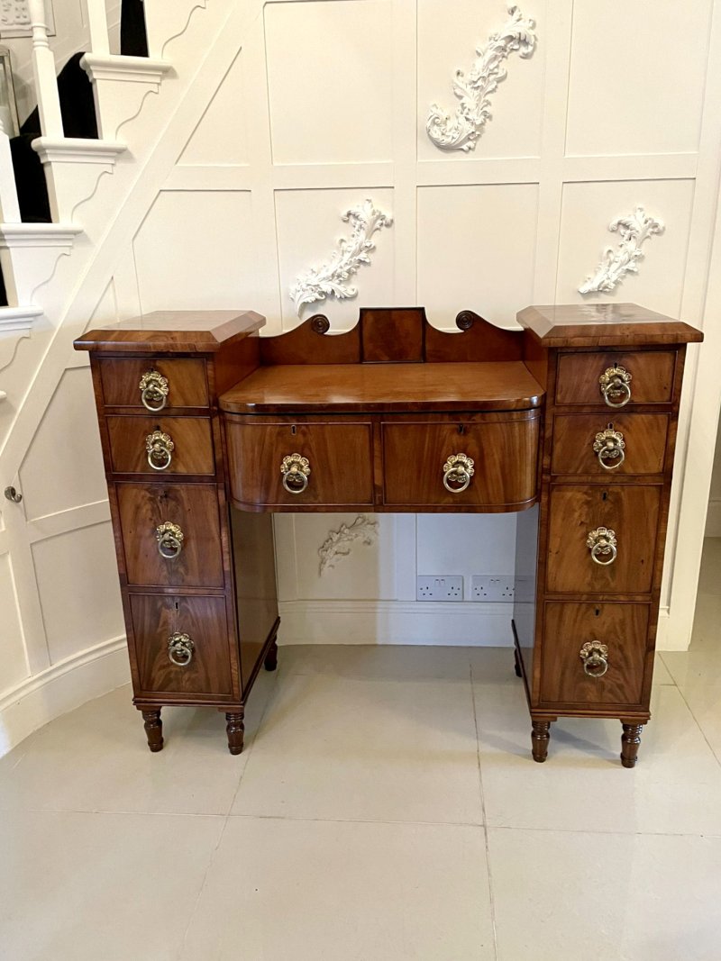 Rare Antique Regency Mahogany Secretaire Sideboard Writing Desk