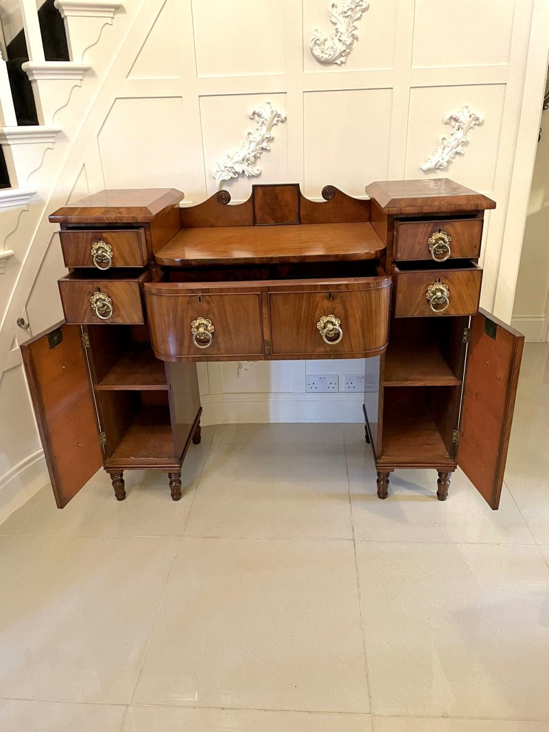 Rare Antique Regency Mahogany Secretaire Sideboard Writing Desk - Image 8