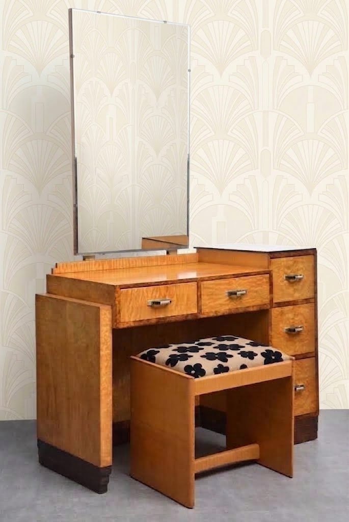 Stylish Art Deco Dressing Table Asymmetrical Vanity Table - Image 3