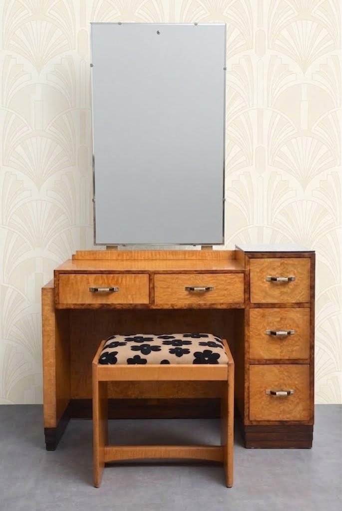 Stylish Art Deco Dressing Table Asymmetrical Vanity Table - Image 4