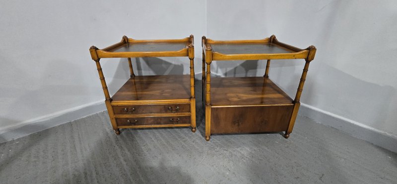 Excellent Pair Yew Lamp Tables - Image 12
