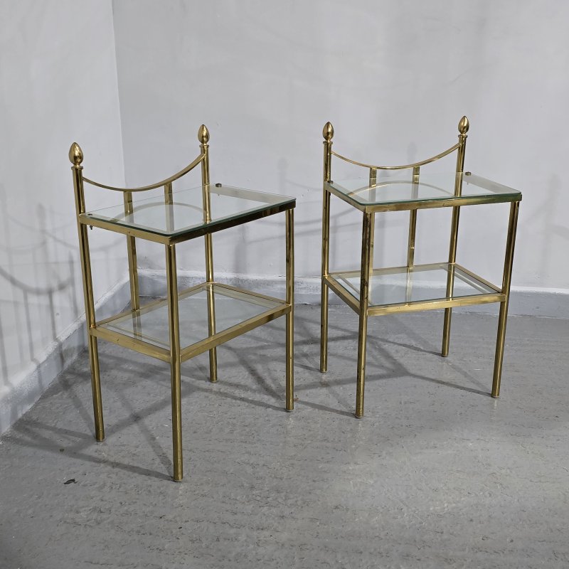 Pair of Brass & Glass Lamp Tables - Image 3