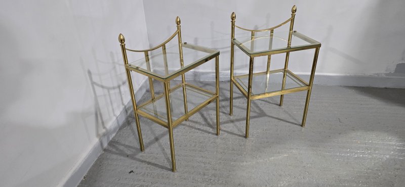 Pair of Brass & Glass Lamp Tables - Image 8