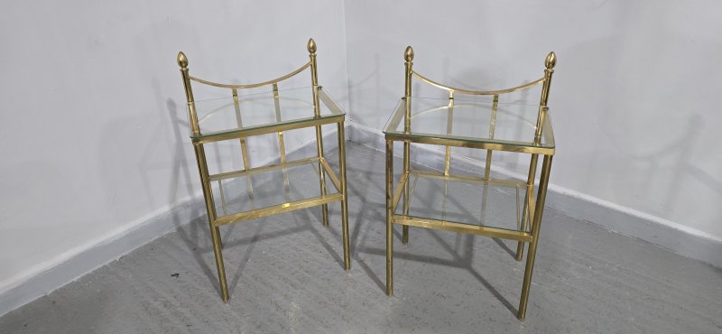 Pair of Brass & Glass Lamp Tables - Image 5
