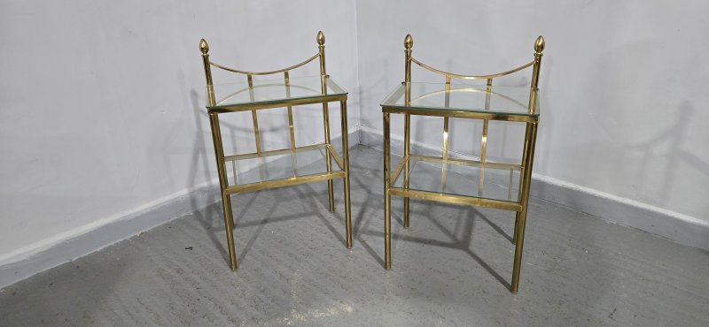 Pair of Brass & Glass Lamp Tables - Image 7