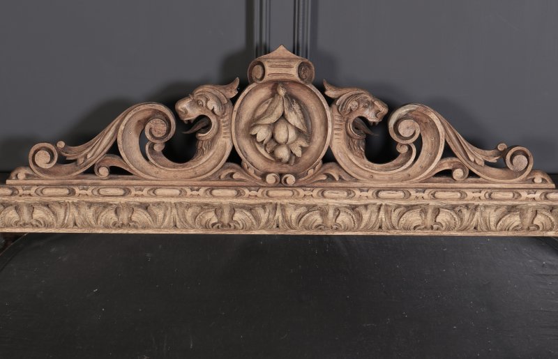 Large Victorian Carved Oak Overmantel Mirror - Image 4
