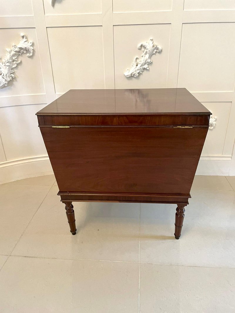 Antique Georgian Mahogany Cellarette Wine Cooler Side Table - Image 6