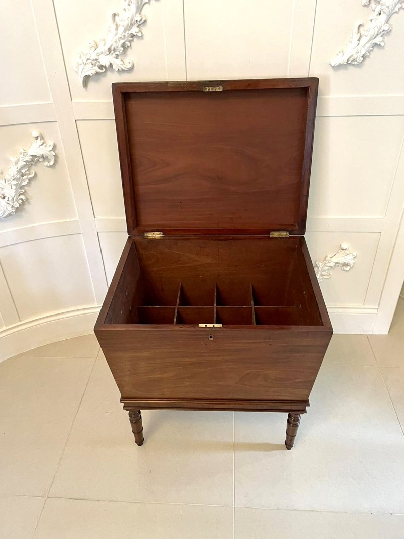 Antique Georgian Mahogany Cellarette Wine Cooler Side Table - Image 13