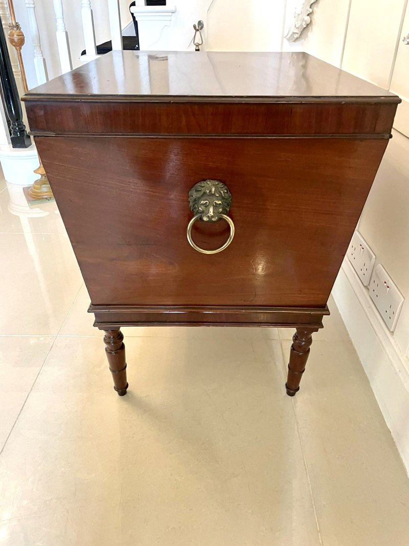 Antique Georgian Mahogany Cellarette Wine Cooler Side Table - Image 15