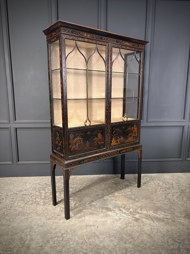 Black Chinoiserie Display Cabinet - Image 4
