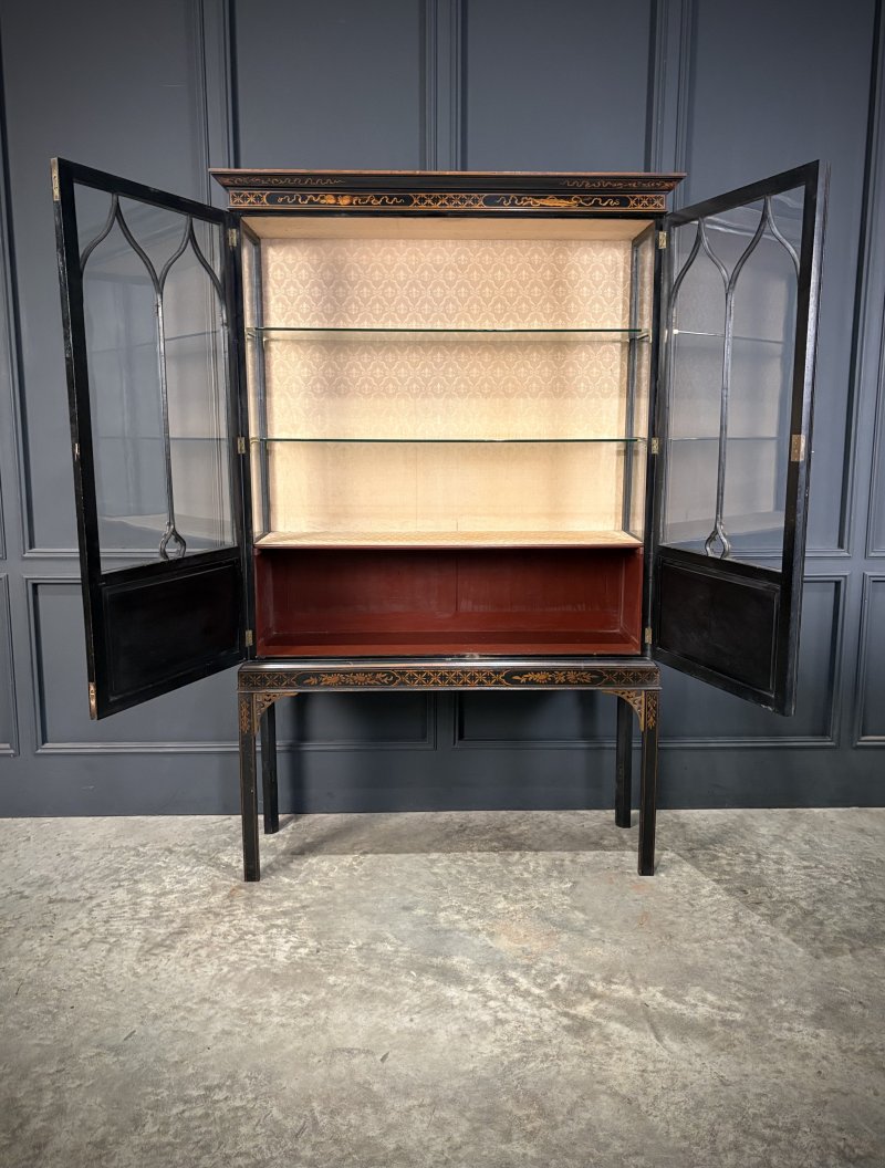Black Chinoiserie Display Cabinet - Image 2