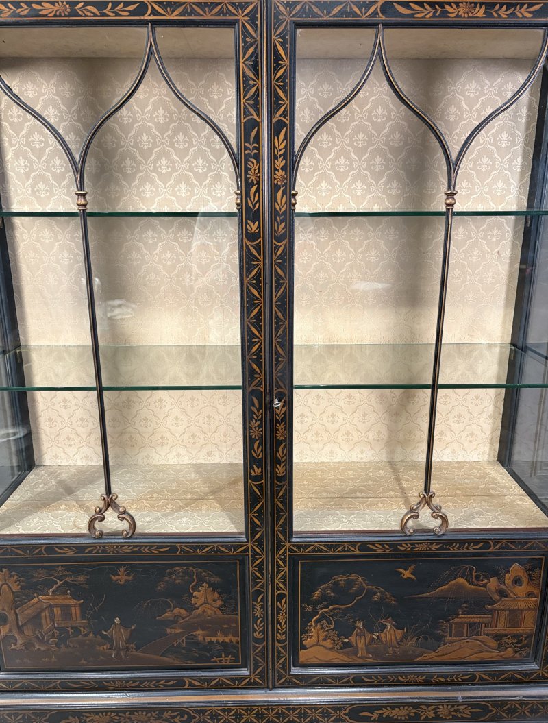 Black Chinoiserie Display Cabinet - Image 8