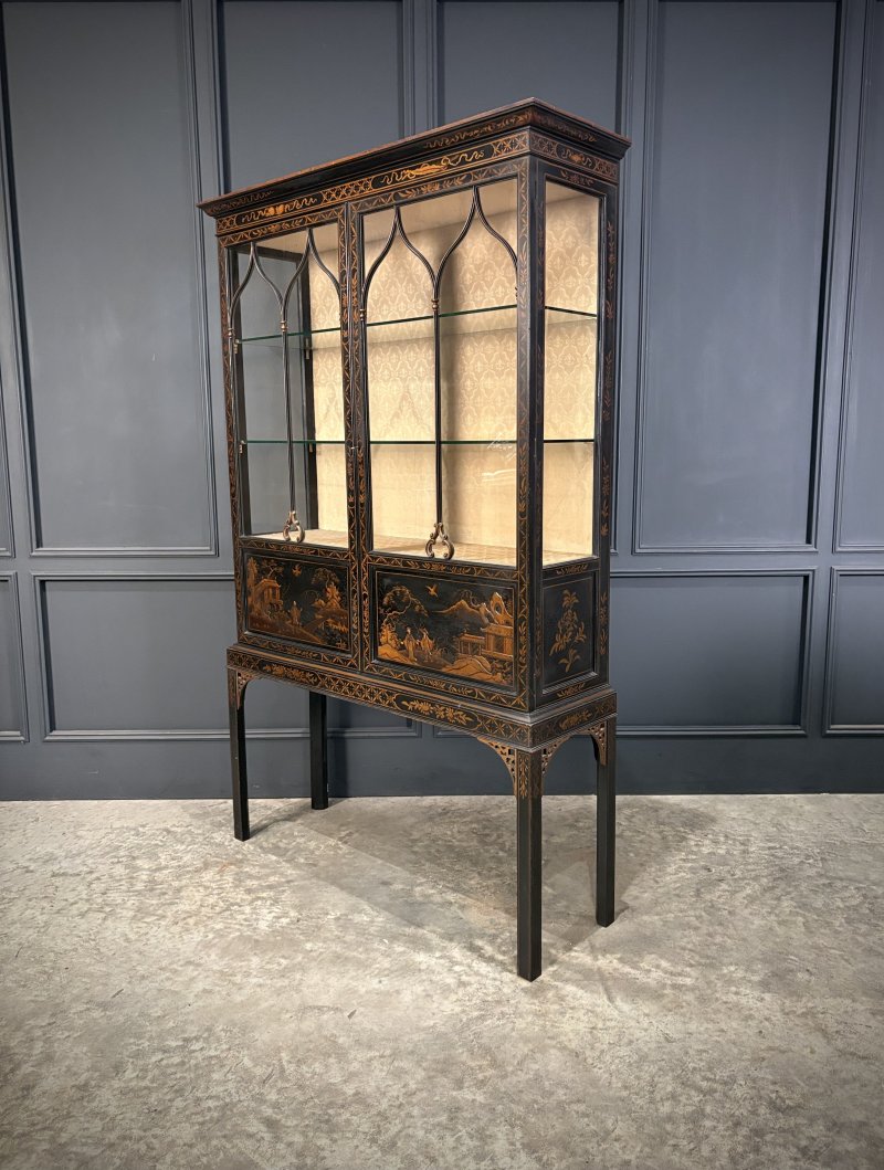 Black Chinoiserie Display Cabinet - Image 11