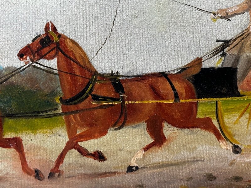 Philip H. Rideout — Going to Fair — Edwardian Horse & Carriage Painting Dated 1908 - Image 4