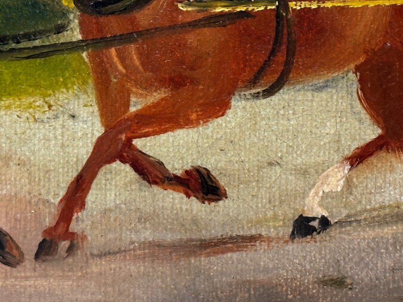 Philip H. Rideout — Going to Fair — Edwardian Horse & Carriage Painting Dated 1908 - Image 6