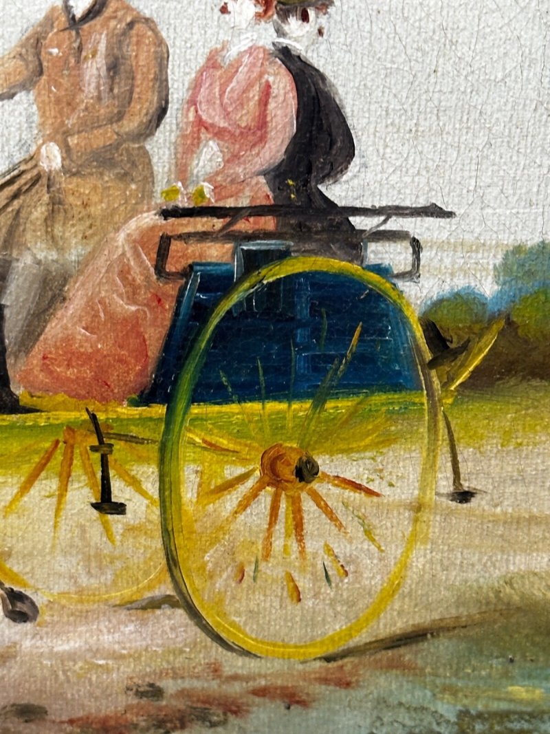 Philip H. Rideout — Going to Fair — Edwardian Horse & Carriage Painting Dated 1908 - Image 20