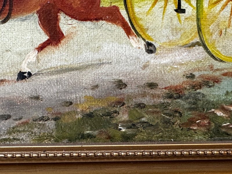 Philip H. Rideout — Going to Fair — Edwardian Horse & Carriage Painting Dated 1908 - Image 18