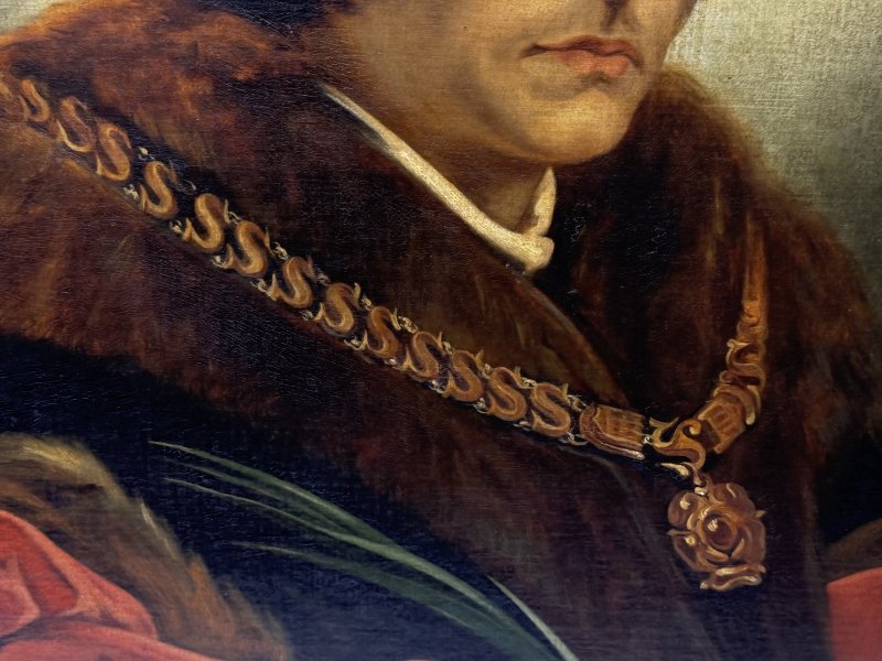 Tudor Historical Oil Portrait of Sir Thomas More Manner of Hans Holbein - Image 4