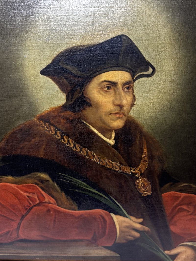 Tudor Historical Oil Portrait of Sir Thomas More Manner of Hans Holbein - Image 3