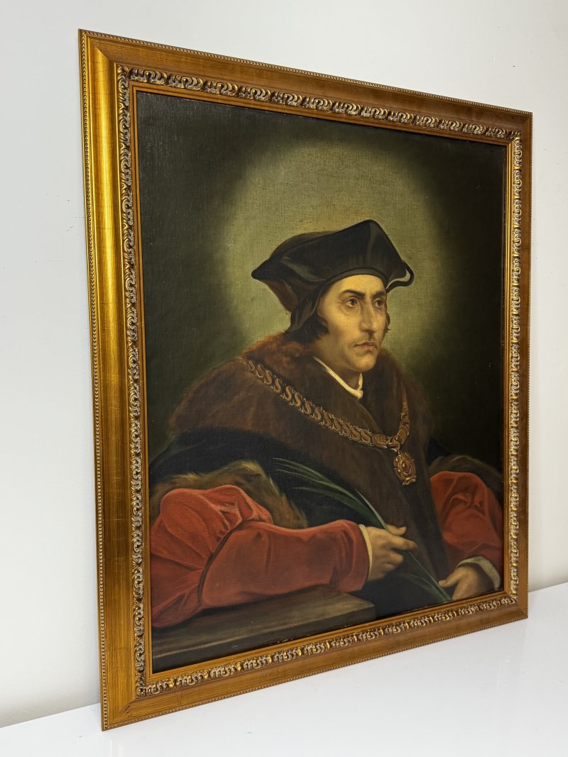 Tudor Historical Oil Portrait of Sir Thomas More Manner of Hans Holbein - Image 6