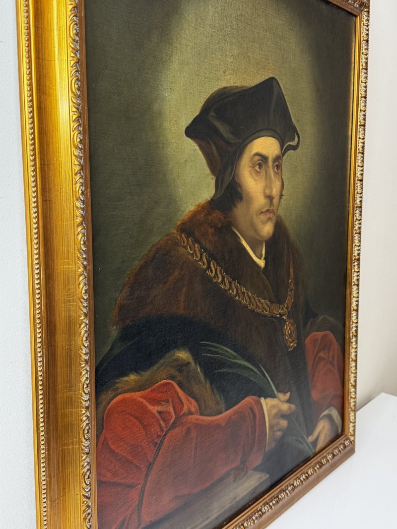Tudor Historical Oil Portrait of Sir Thomas More Manner of Hans Holbein - Image 8