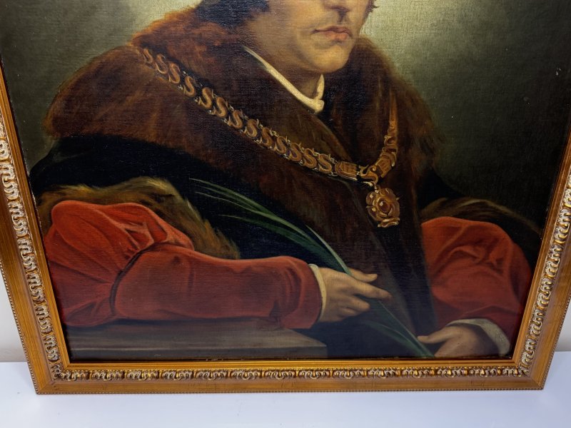 Tudor Historical Oil Portrait of Sir Thomas More Manner of Hans Holbein - Image 9