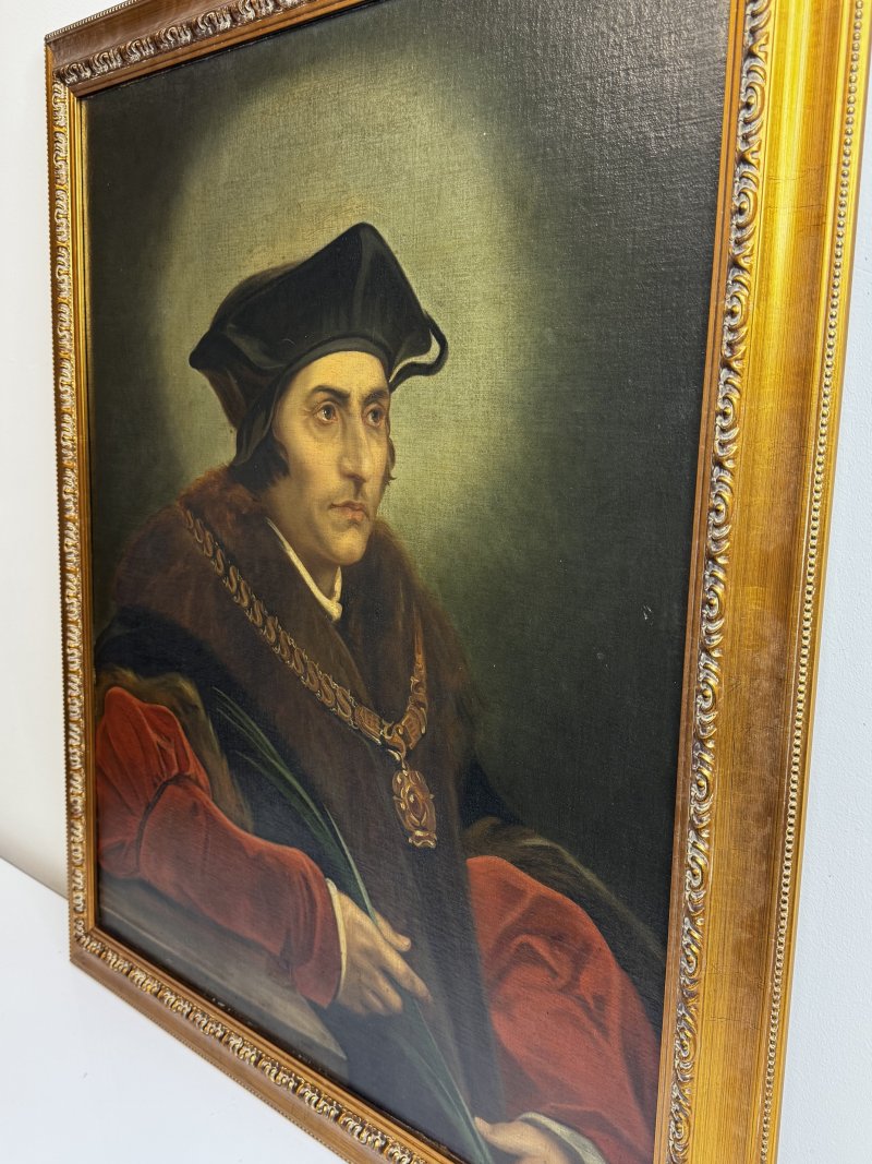 Tudor Historical Oil Portrait of Sir Thomas More Manner of Hans Holbein - Image 11