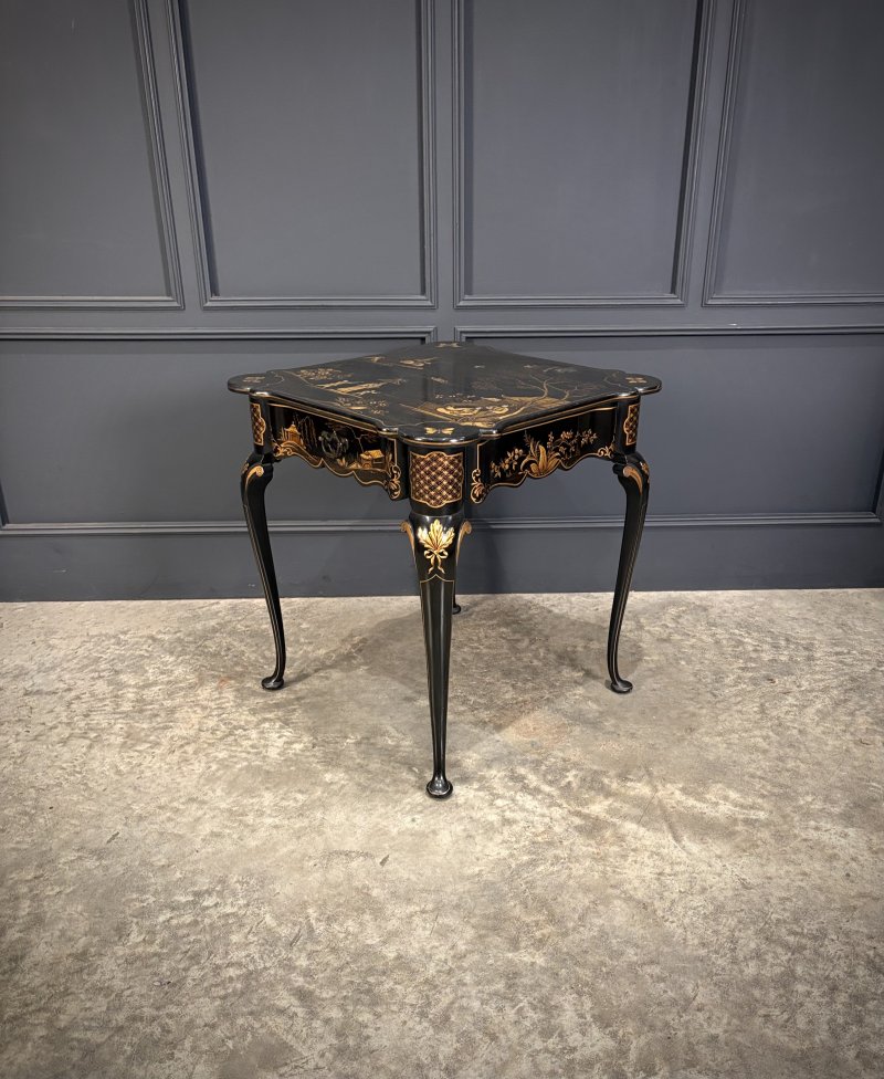 Black Lacquered Chinoiserie Occasional Table - Image 2