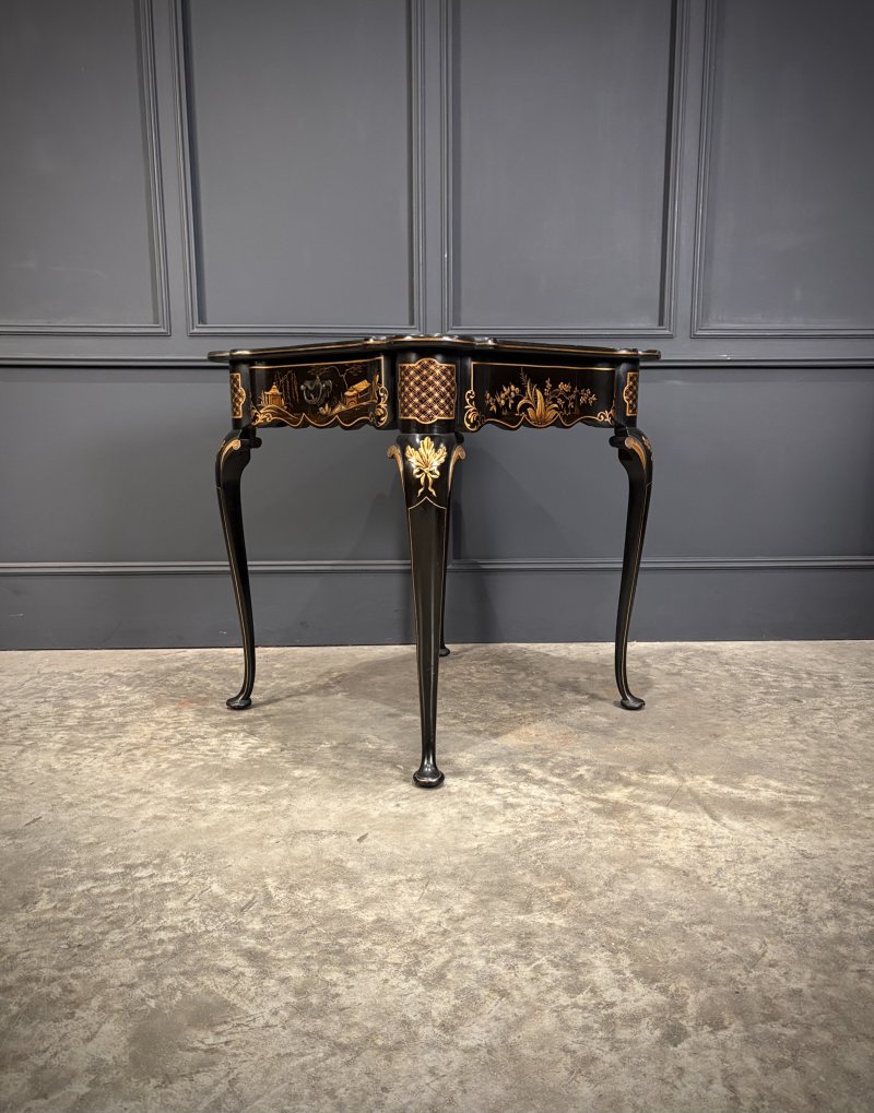 Black Lacquered Chinoiserie Occasional Table - Image 3