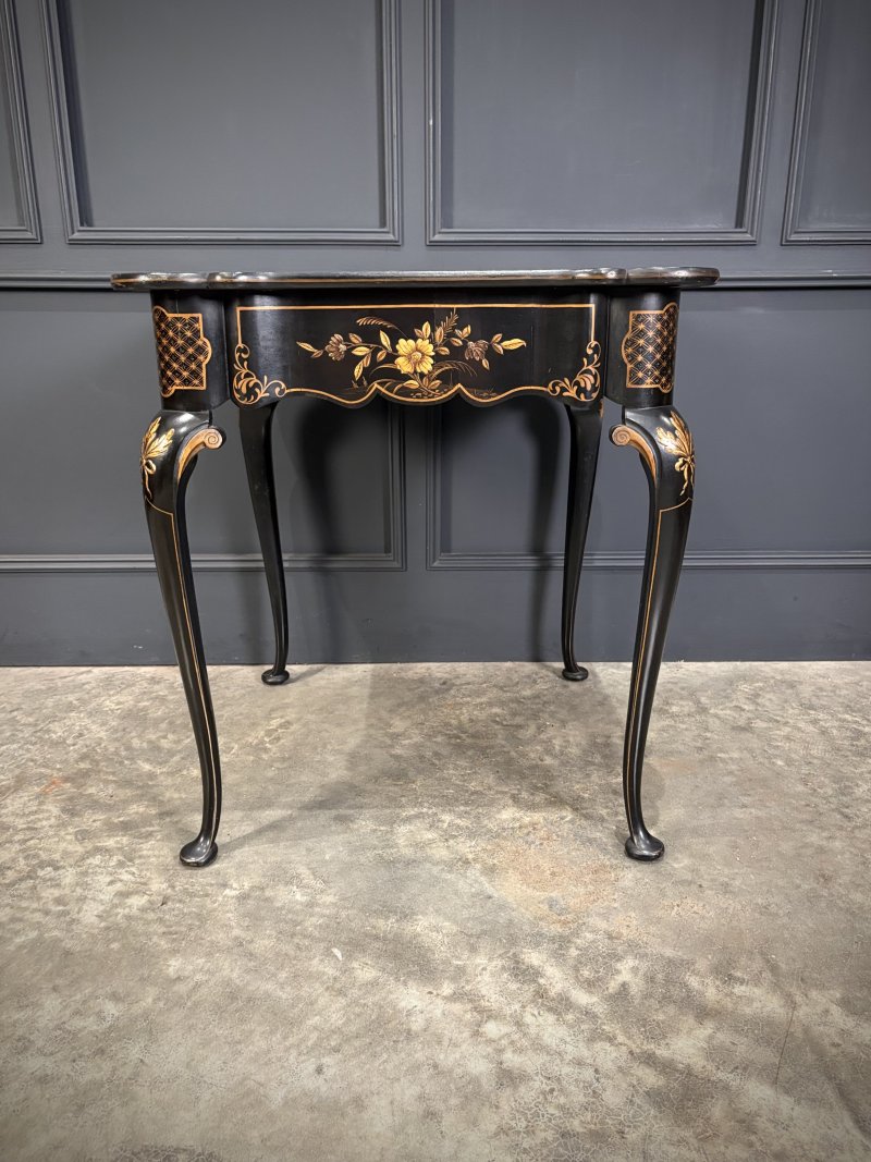Black Lacquered Chinoiserie Occasional Table - Image 4