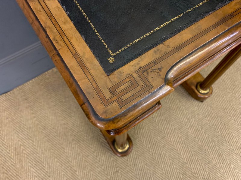 Victorian Inlaid Burr Walnut Davenport - Image 12