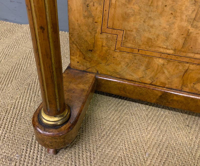Victorian Inlaid Burr Walnut Davenport - Image 13