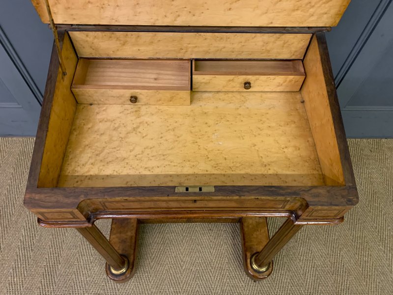 Victorian Inlaid Burr Walnut Davenport - Image 3