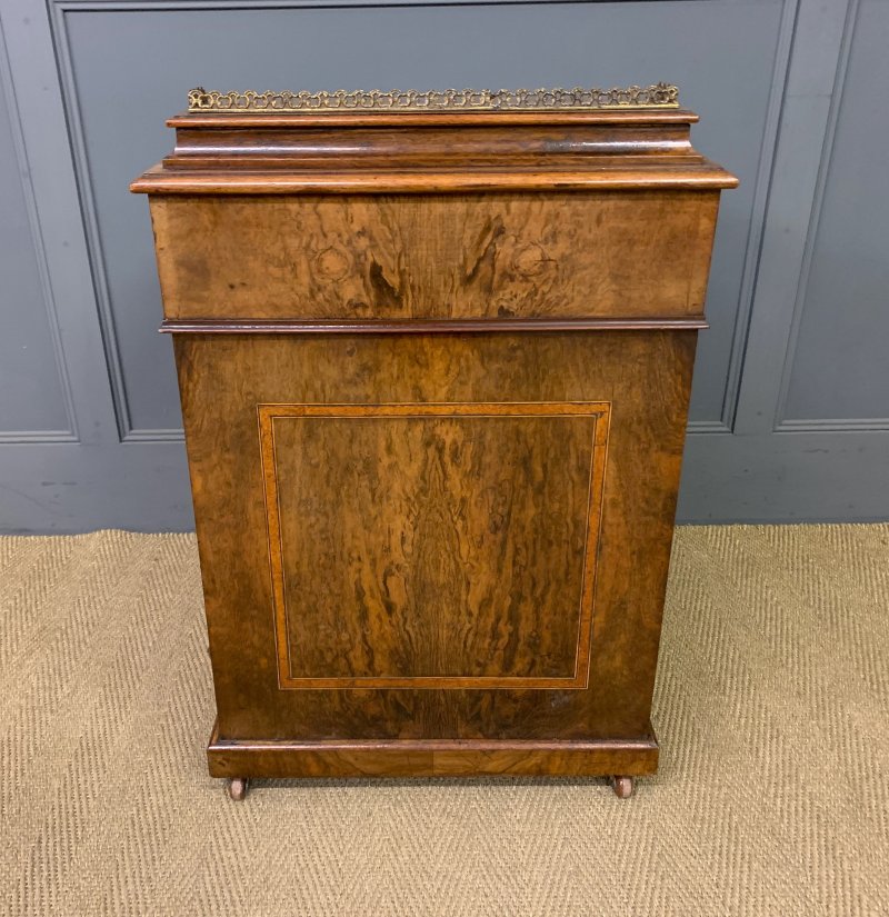 Victorian Inlaid Burr Walnut Davenport - Image 11