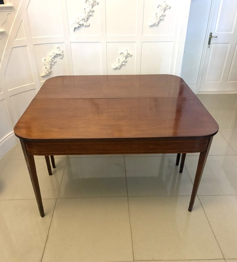 Antique Georgian Pair of Mahogany Inlaid Console Tables - Image 7