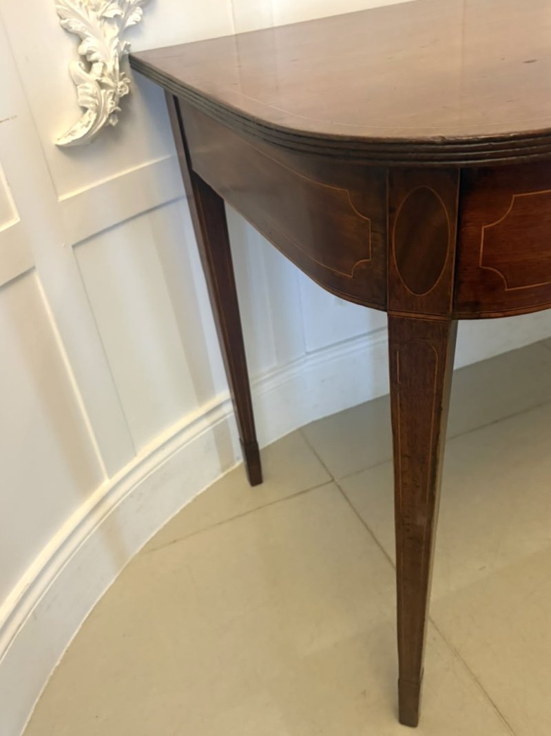 Antique Georgian Pair of Mahogany Inlaid Console Tables - Image 13