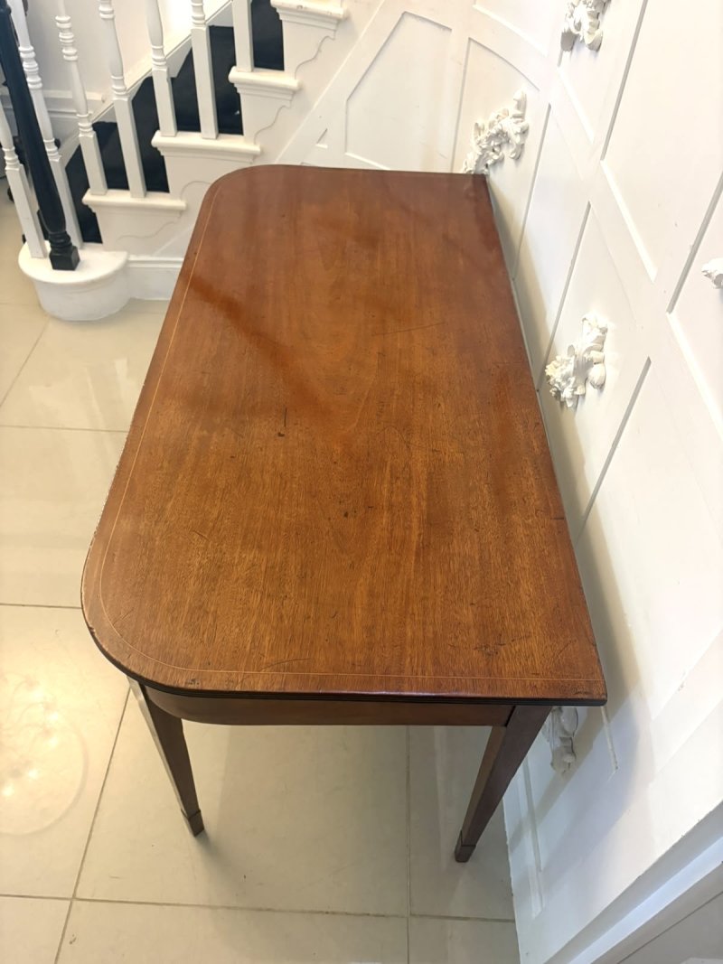 Antique Georgian Pair of Mahogany Inlaid Console Tables - Image 12