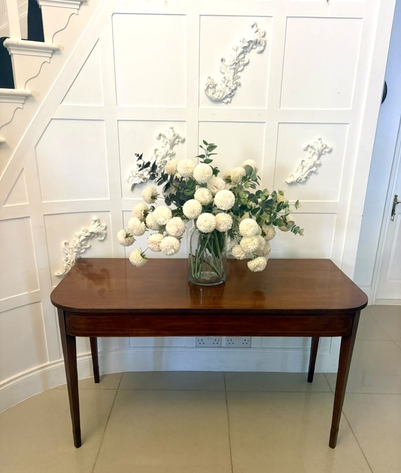 Antique Georgian Pair of Mahogany Inlaid Console Tables - Image 10