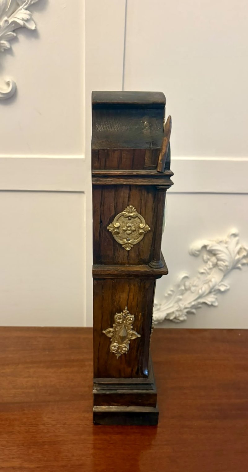 Antique Victorian Miniature Grandfather Longcase Table Clock - Image 8