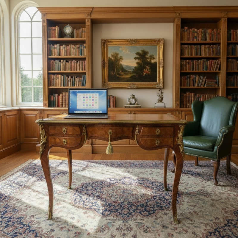 19th Century French Parquetry Writing Desk - Image 2